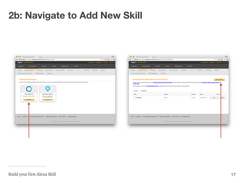 Step 2b: Navigate to Add New Skill