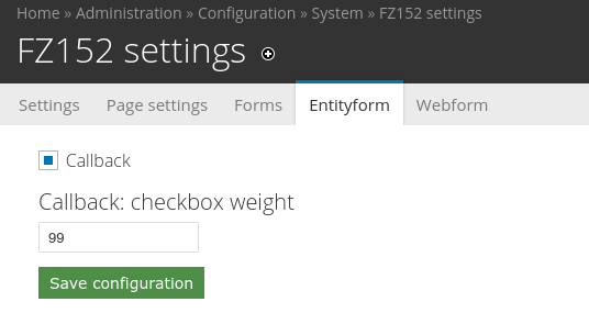 Entityform settings