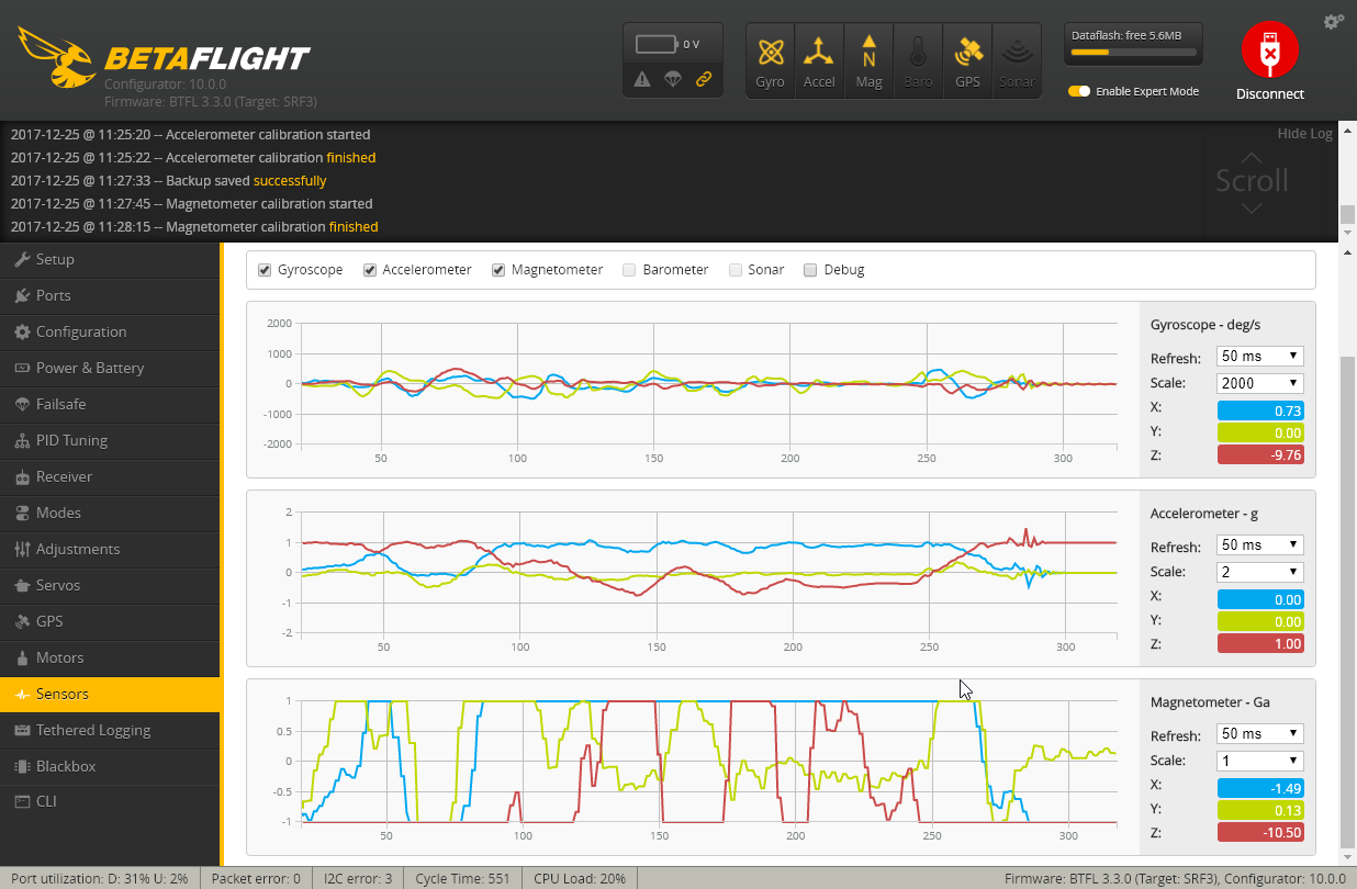 Betaflight sensors