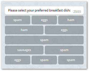 keyboard from list of str