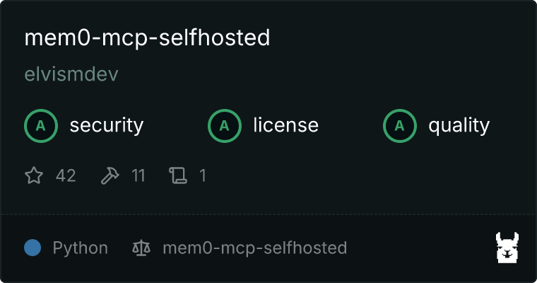 mem0-mcp-selfhosted MCP server