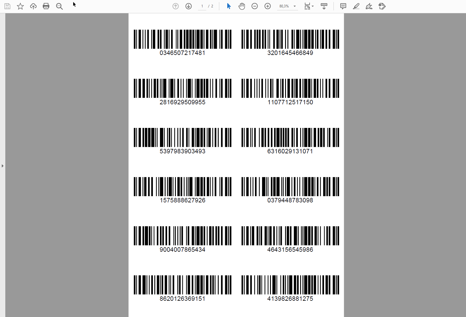 Barcode-Sheets