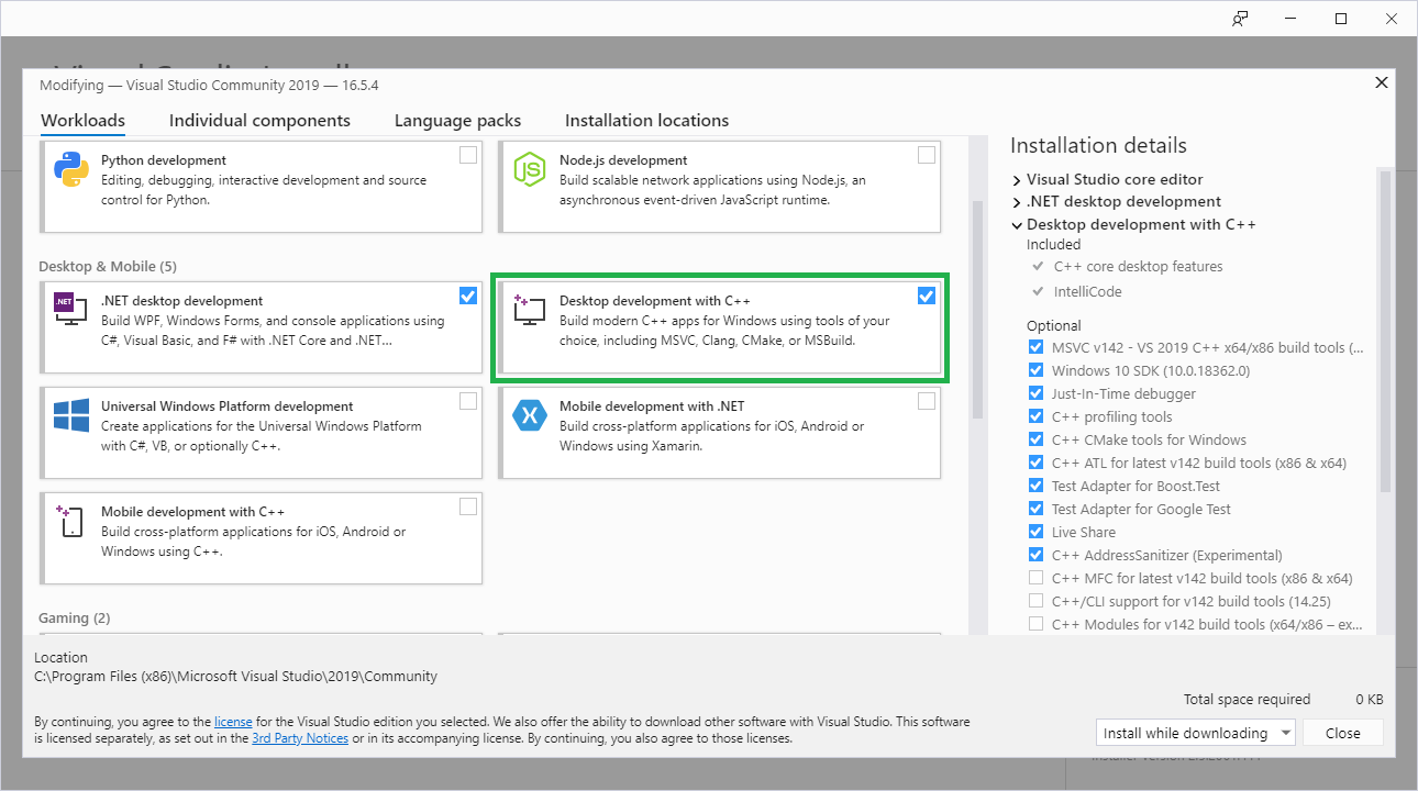 Required tools for VS 2022