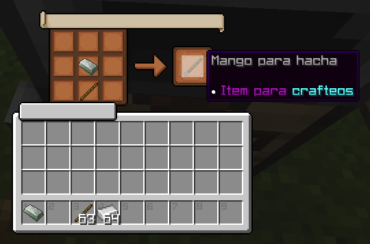 Mango para hacha crafteo