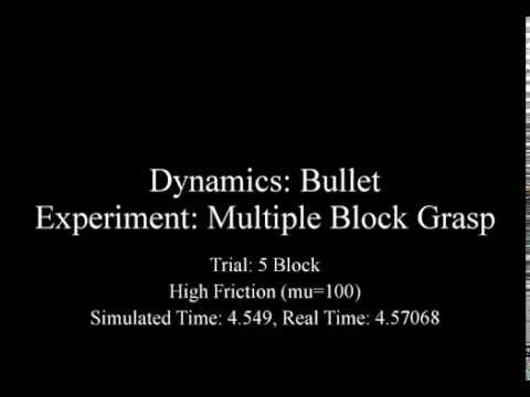 Bullet - Multiple Block Grasp - 5 Blocks - High Friction