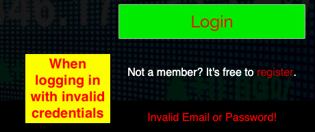 Invalid Login