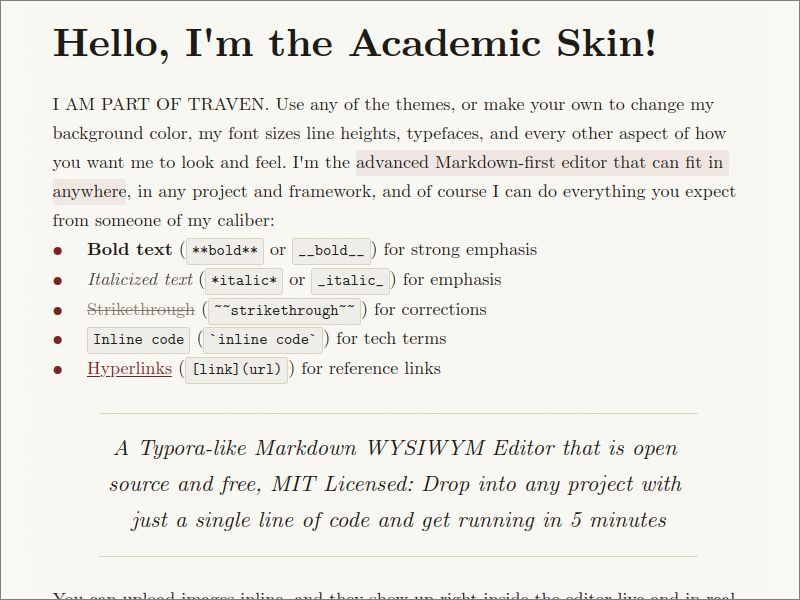 Academic Skin for Traven