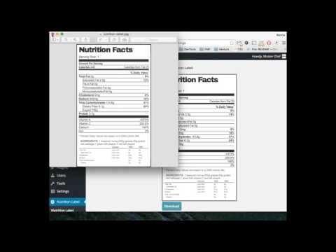 Nutrition Facts Label Wordpress Plugin Video