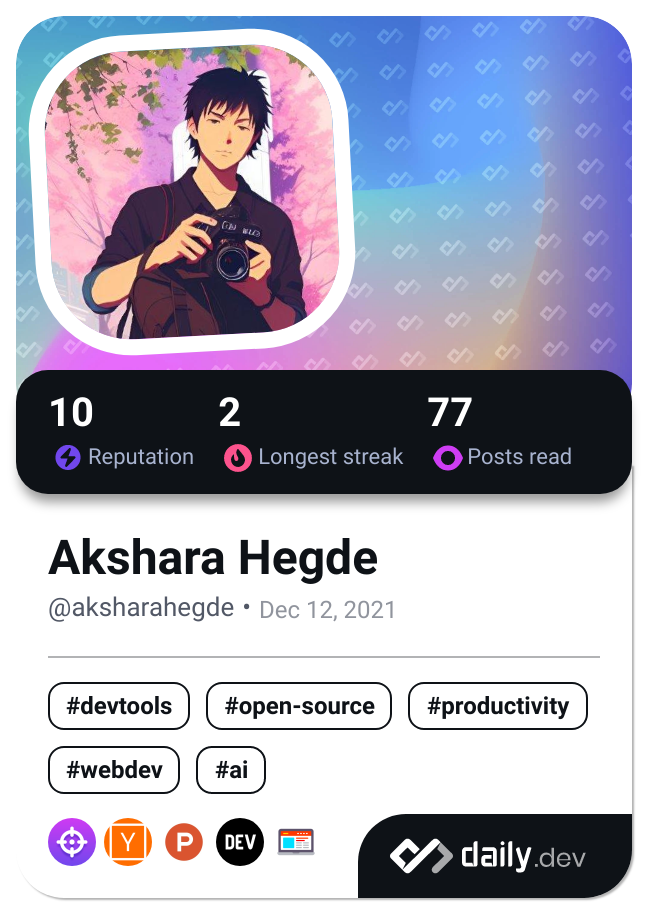 Akshara Hegde's Dev Card