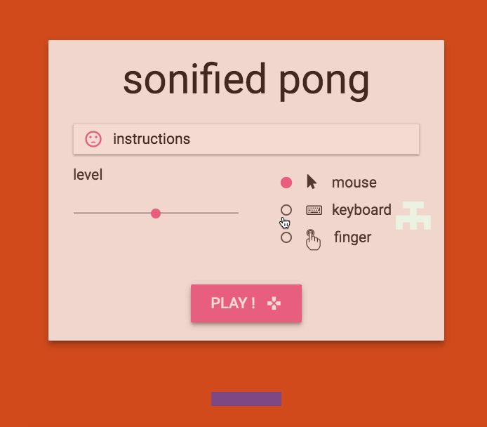 gif of the sonified pong game