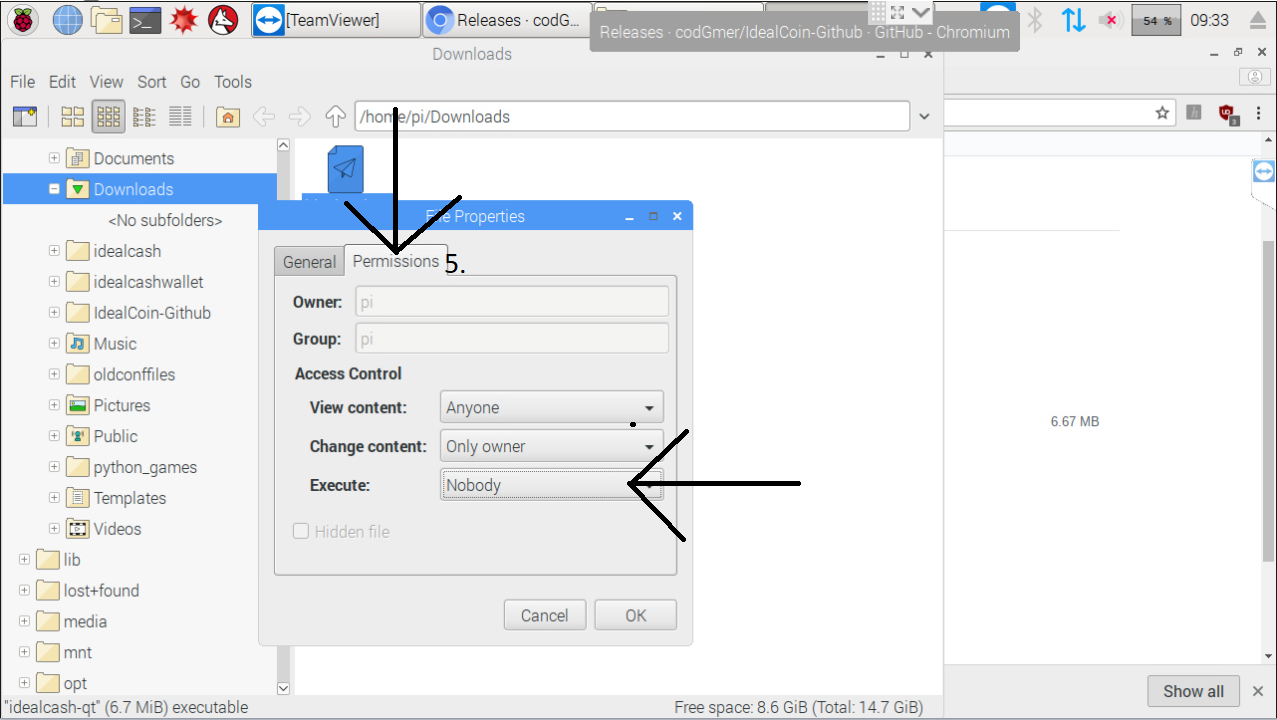 Click on the tab Permissions and left click the execute box