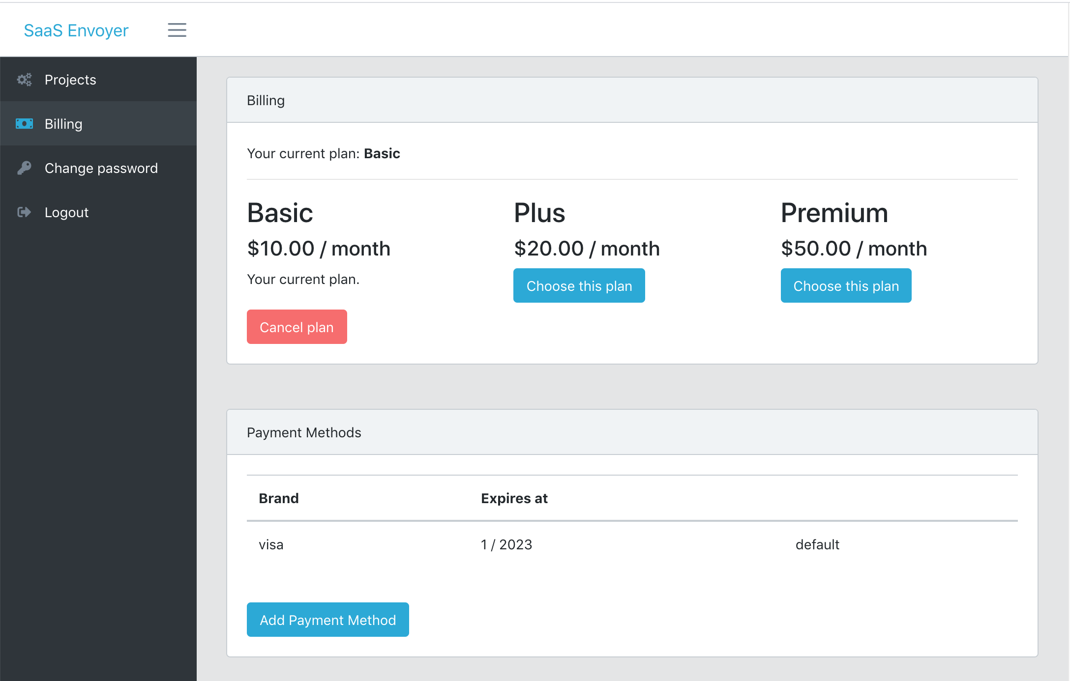 Laravel Envoyer Plans screenshot plans