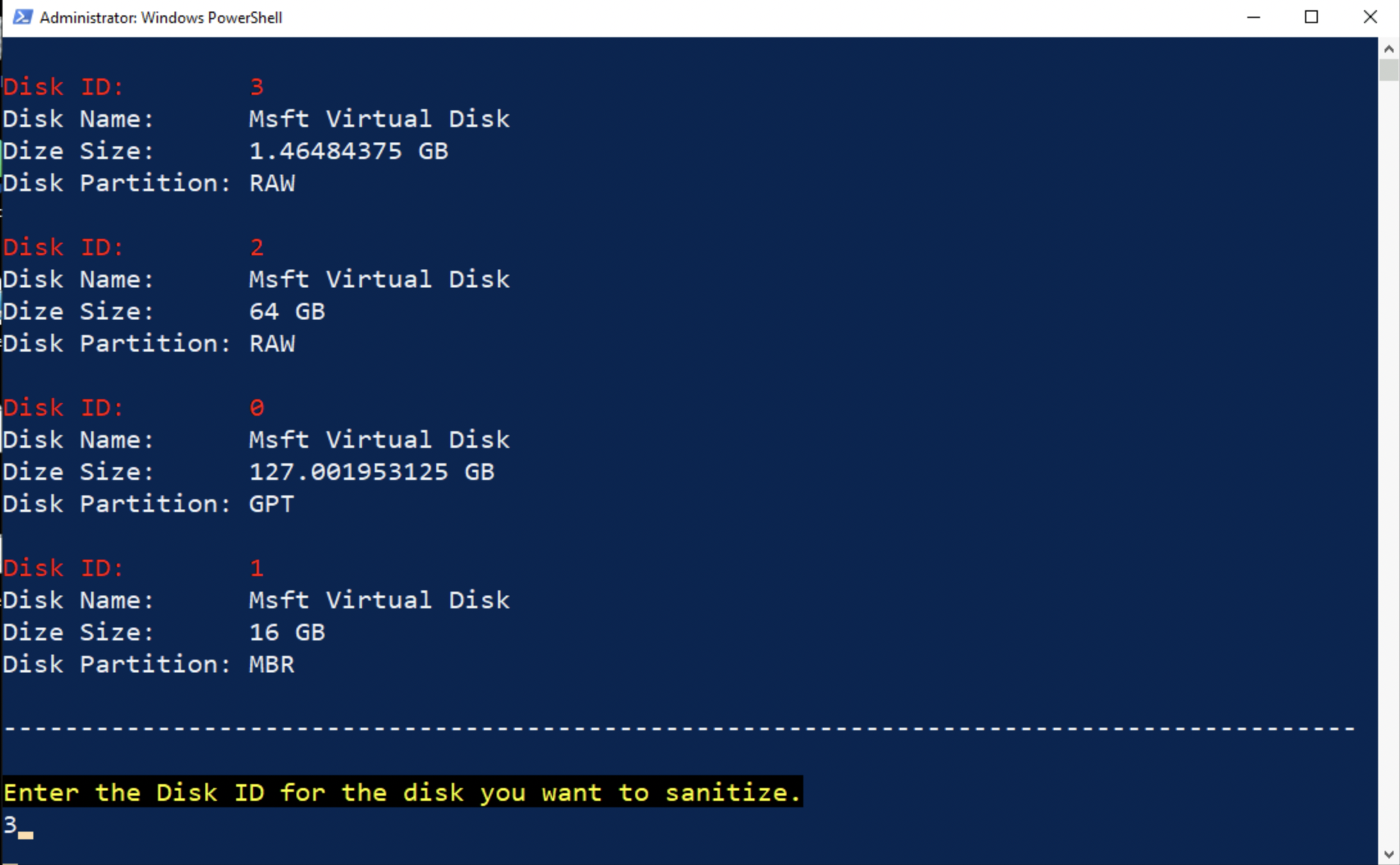 Disk Sanitization Steps