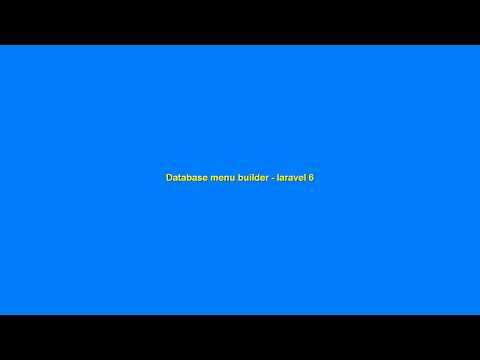 Laravel Menu Builder Demo