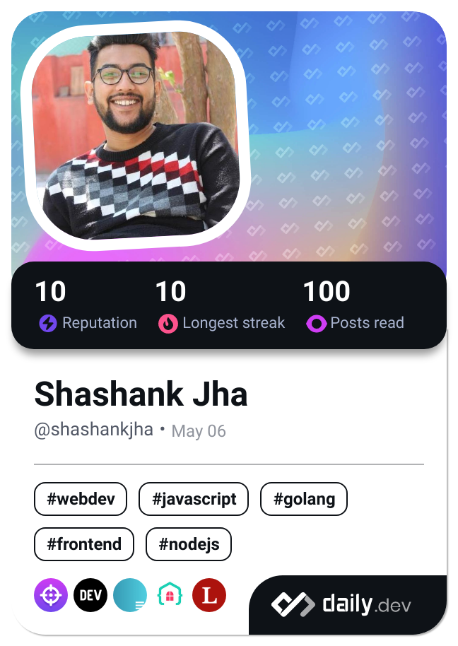 Shashank Jha's Dev Card