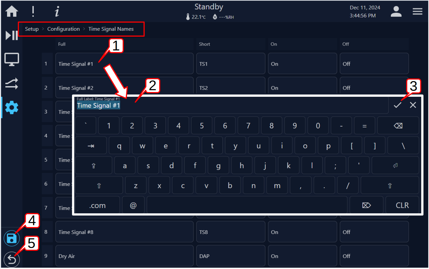 Customize Time Signal names