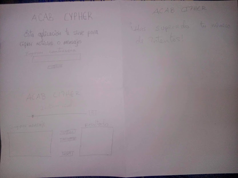 Imagen del primer prototipo en papel