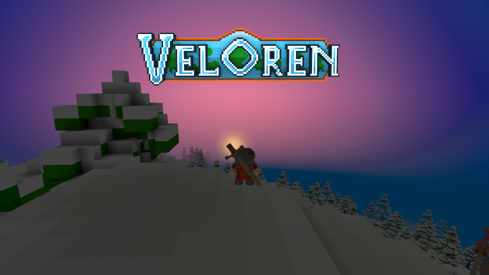 Veloren logo on a screenshot