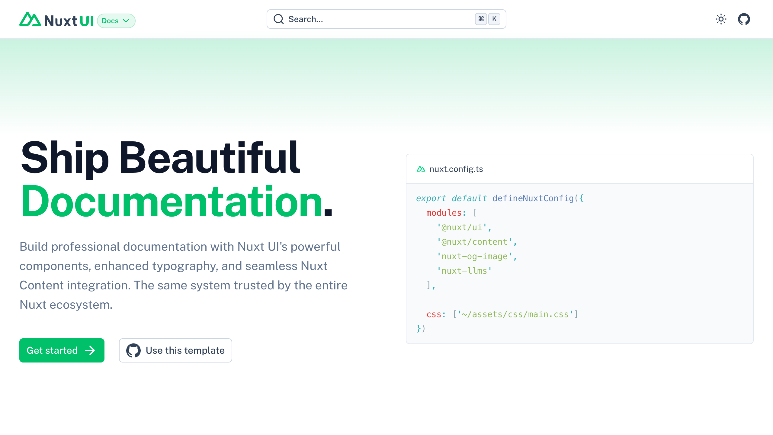 Nuxt Docs Template