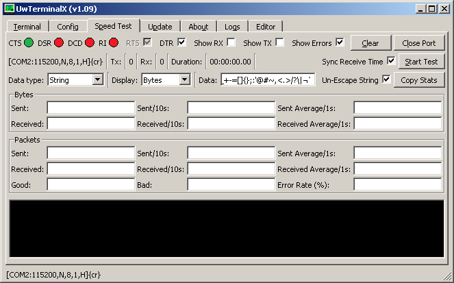 UwTerminalX speed tab