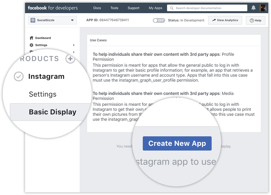 Step 2b - Configure Instagram Basic Display