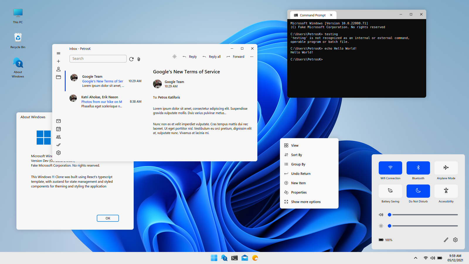 Windows 11 Clone Light Mode