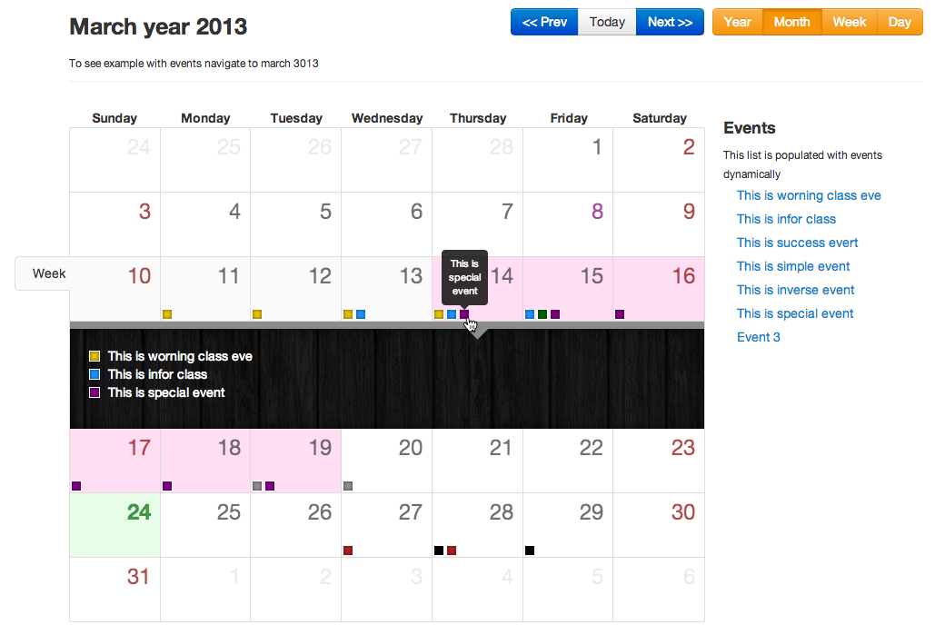 Bootstrap full calendar