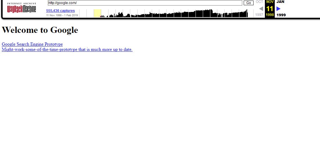 Welcome to Google, 11.11.1998