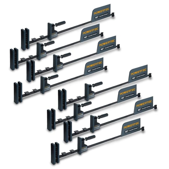 powertec-71602-p4-woodworking-parallel-clamps-40-inch-jaw-bar-clamp-spreader-tool-8-pk-1
