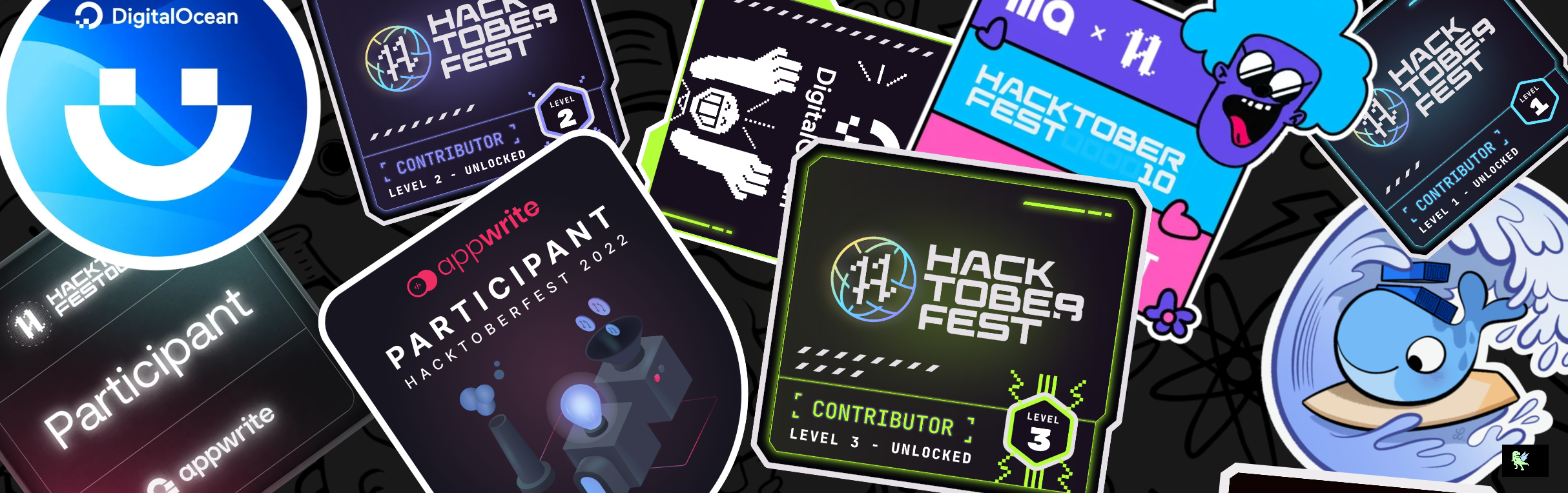An image of @elegidoadedo's Holopin badges, which is a link to view their full Holopin profile