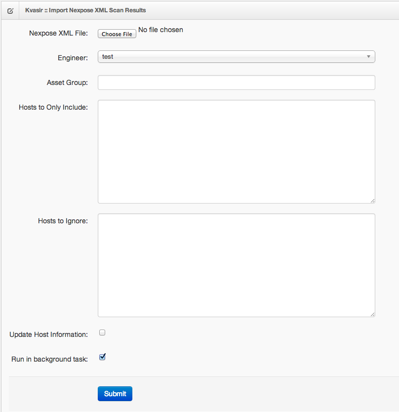 Import Nexpose (no sites)