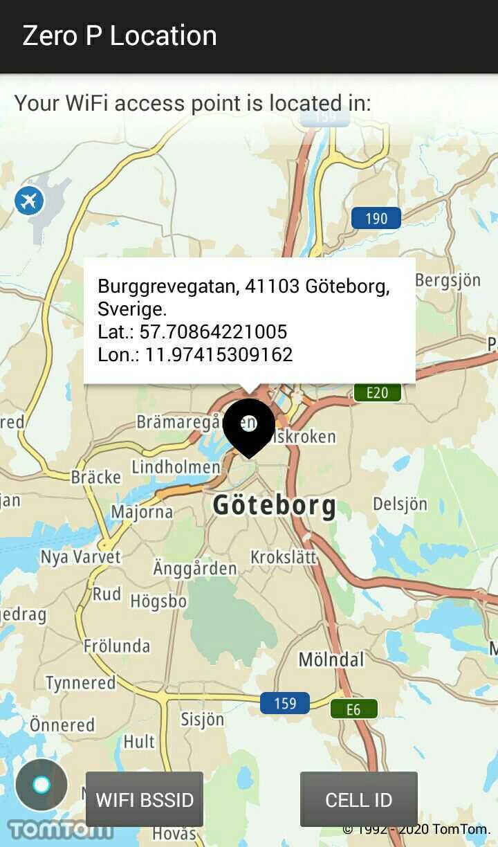 Geolocation via WiFi BSSID