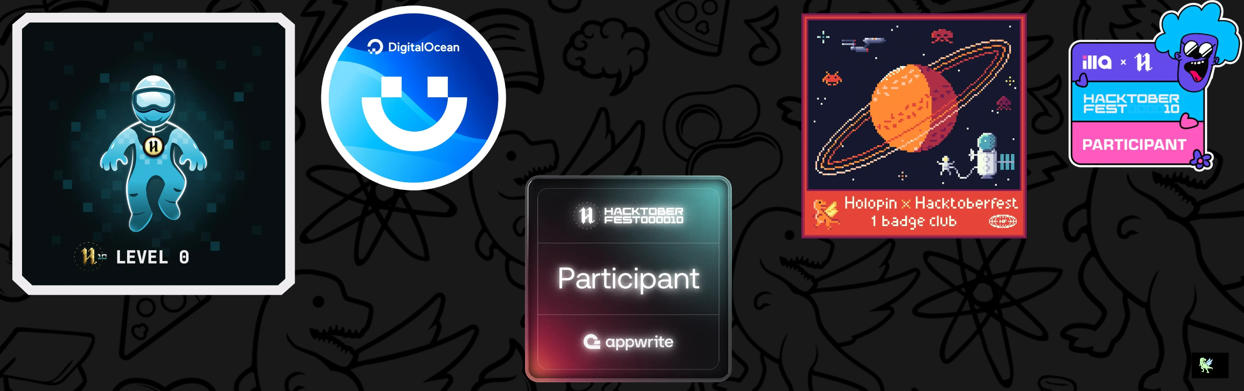 An image of @atifdev's Holopin badges, which is a link to view their full Holopin profile