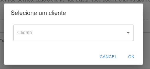 Adicionar Nova Ordem de serviço (Escolher cliente) - Visão Gestor