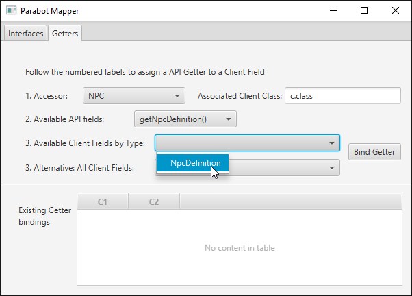 getters: available client class fields that match the chosen accessor field type