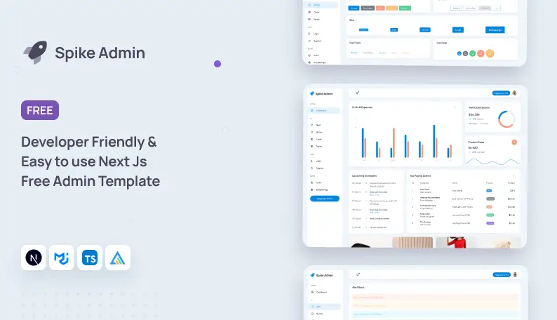 Spike Next Js Free Admin Template Demo Screenshot