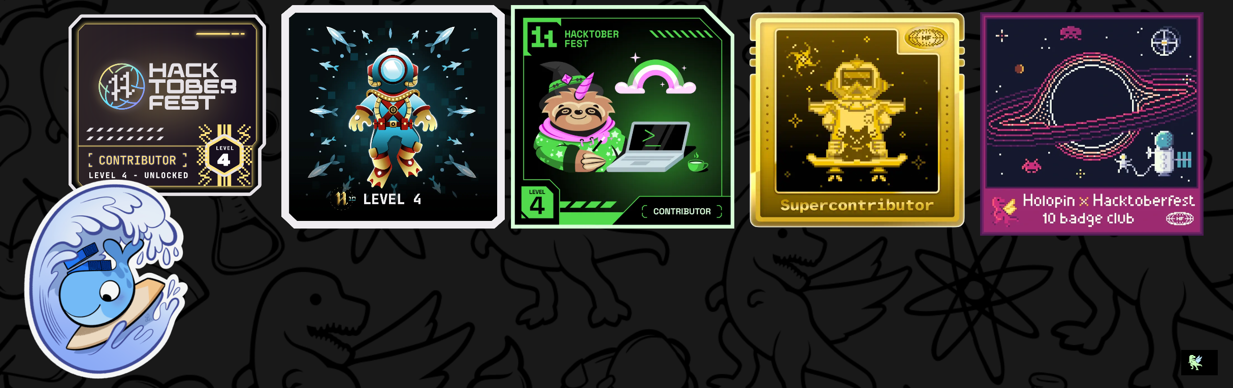 An image of @storyteller's Holopin badges, which is a link to view their full Holopin profile