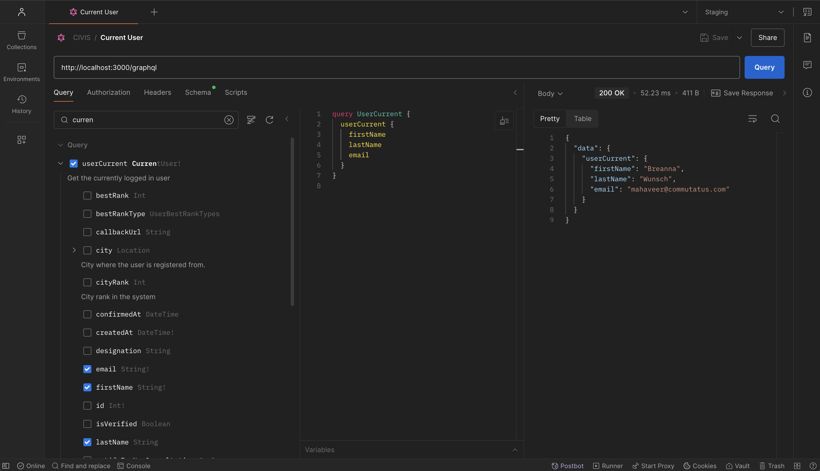 Postman GraphQL