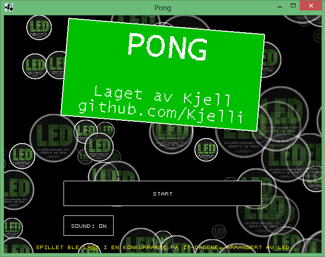 Example game: Pong