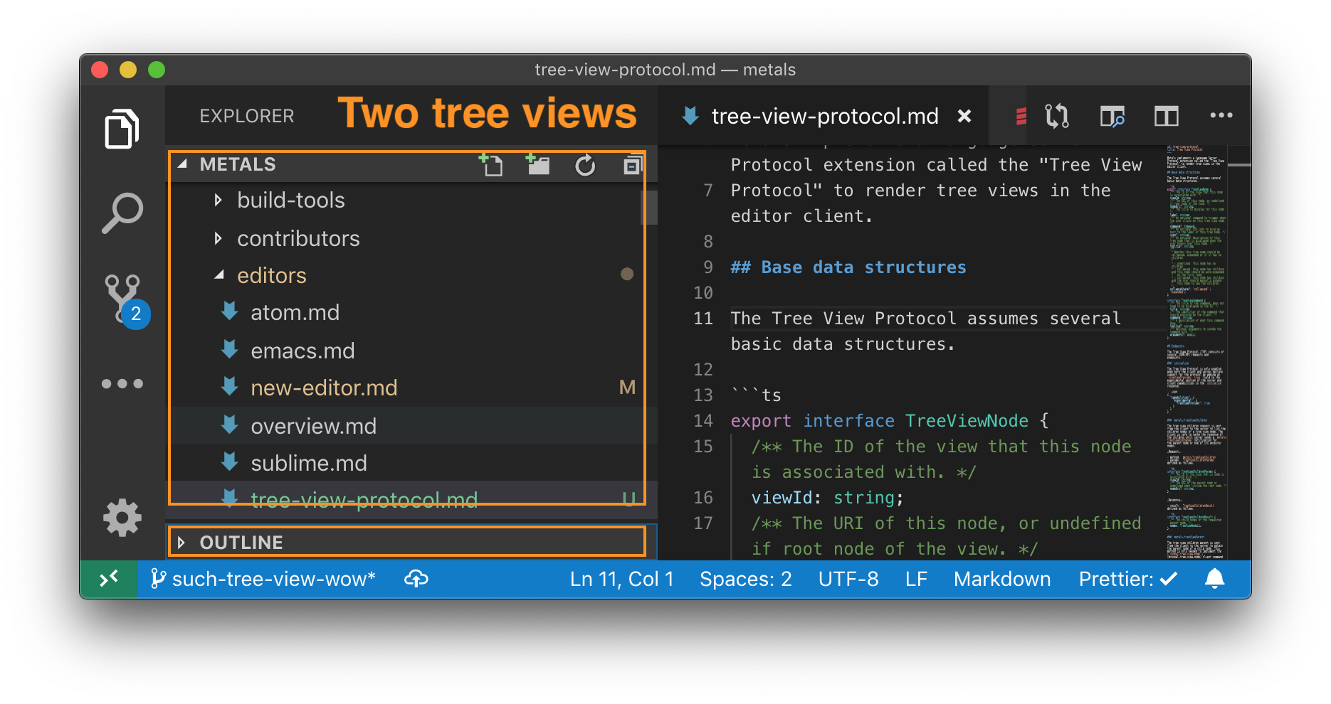 Example tree views