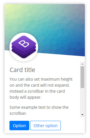 Card with scrollbar picture