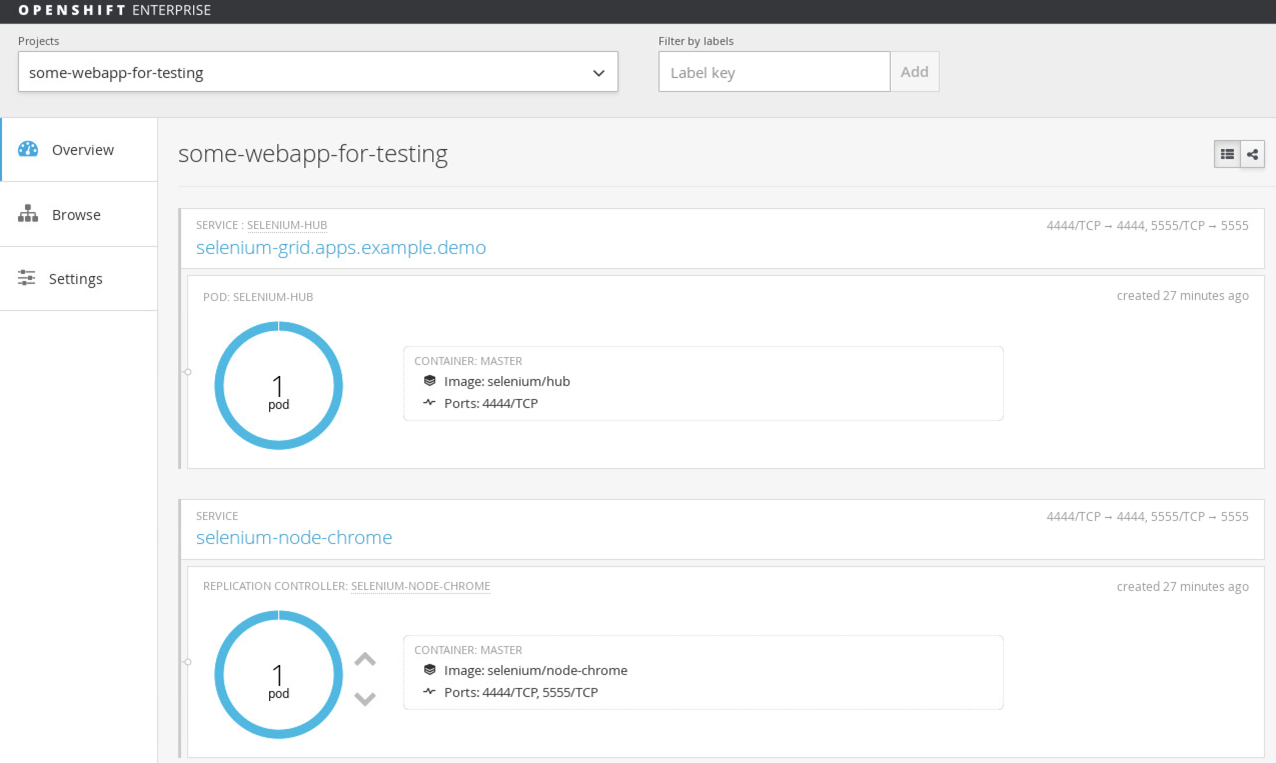 openshift 1 hub 1 node