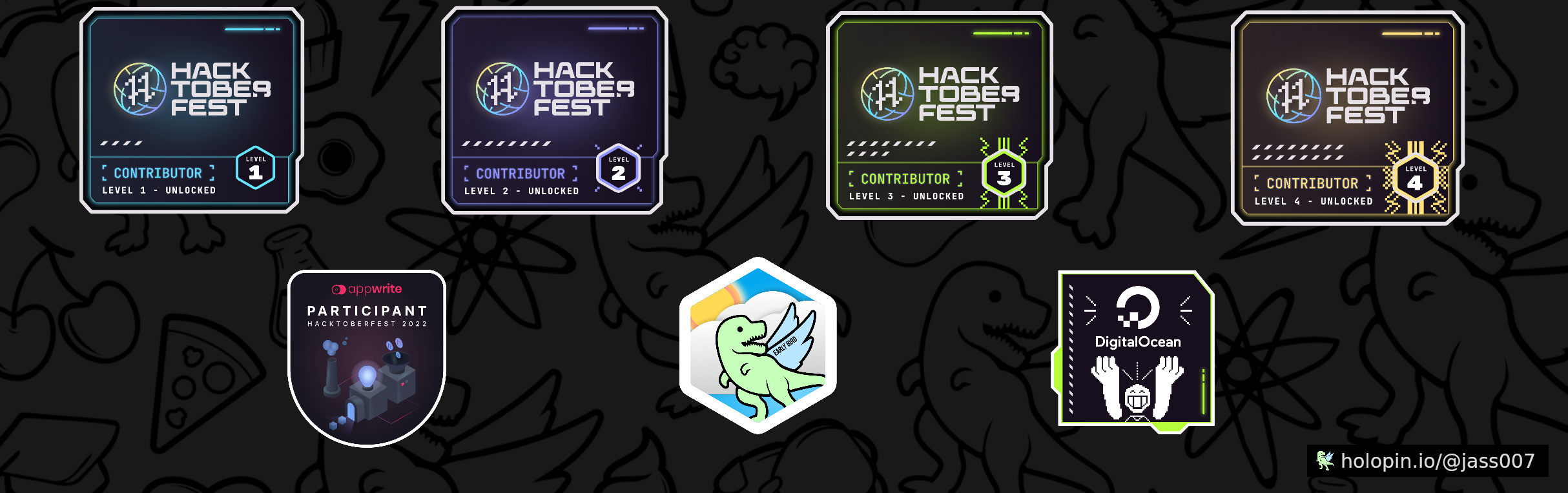 An image of @jass007's Holopin badges, which is a link to view their full Holopin profile