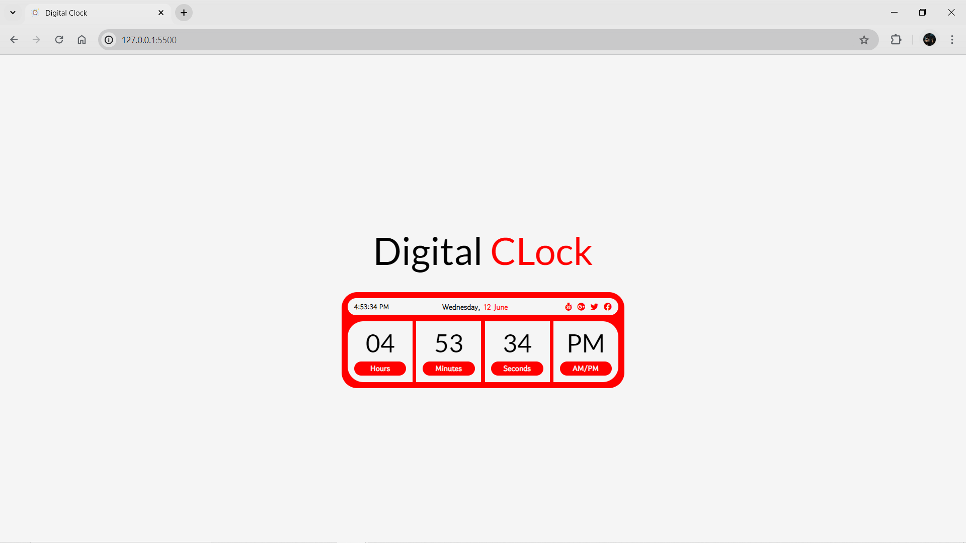 Digital Clock Oneview