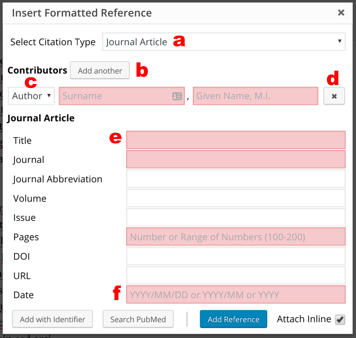 Manual Reference Window