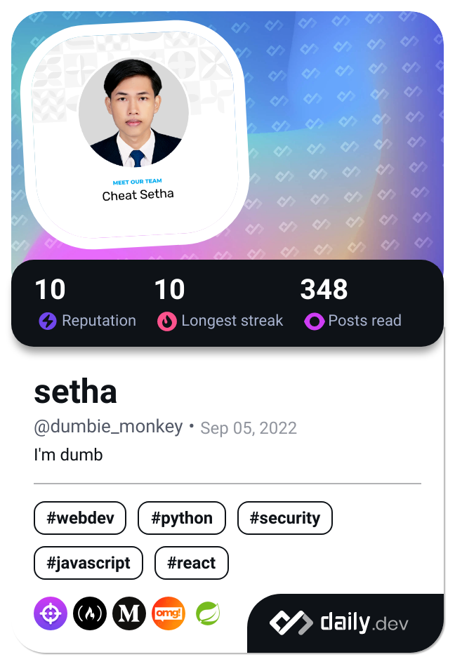 setha's Dev Card