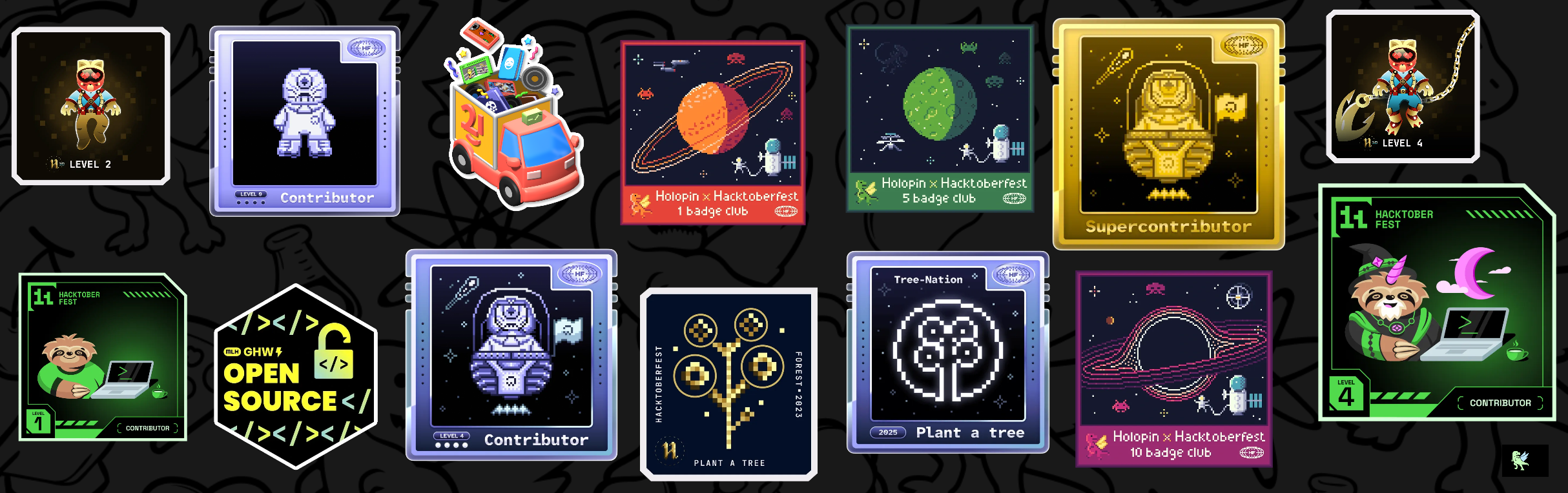 An image of @romit77's Holopin badges, which is a link to view their full Holopin profile