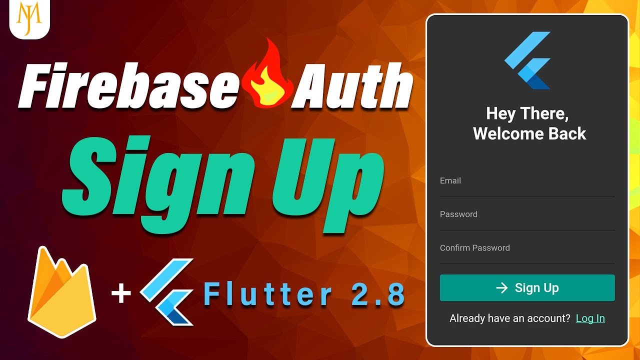 Flutter Tutorial - Firebase Authentication - Sign Up [2022] 2/4 Email And Password YouTube video