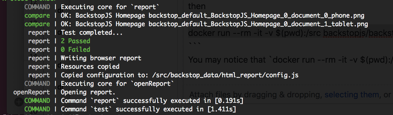 BackstopJS cli report