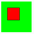 red rectangle on green background